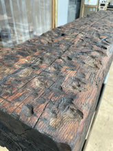 Load image into Gallery viewer, Reclaimed oak railway sleeper bench
