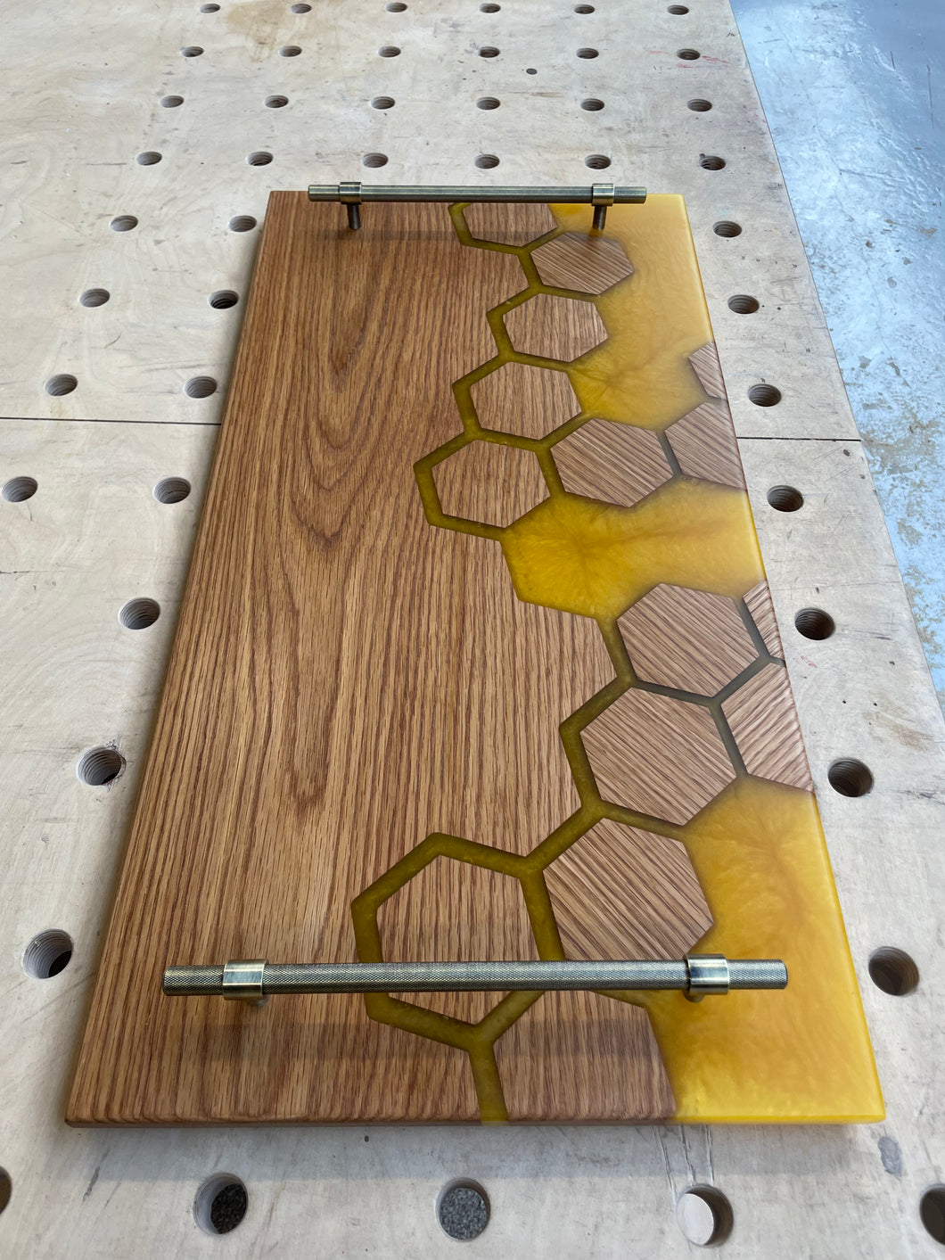 Honeycomb resin serving board - Truly unique!