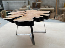 Load image into Gallery viewer, Live edge slice coffee table - Shou-sugi-ban - modern - industrial - natural
