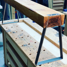 Load image into Gallery viewer, Industrial &quot;Dovetail&quot; Bench
